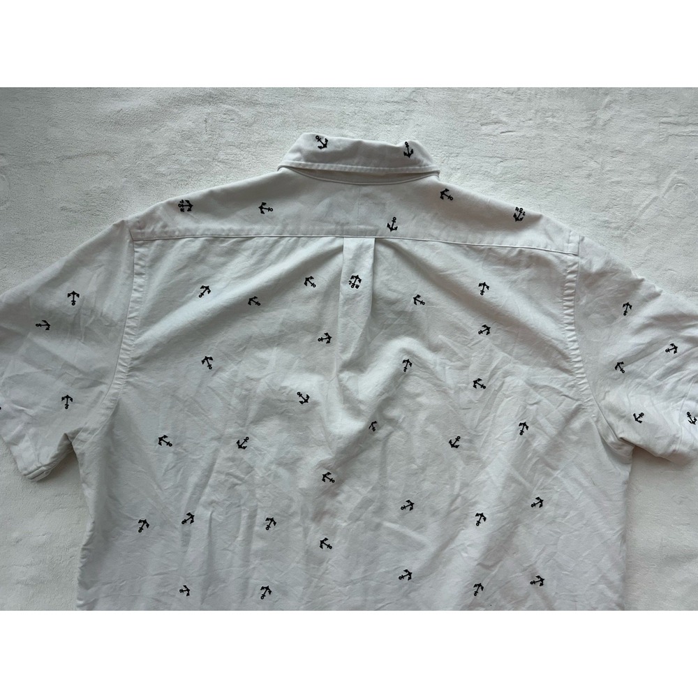 Ralph Lauren Shirt Mens Large Anchor All Over Print Short Sleeve Camp Casual - Picture 5 of 7